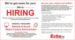 The Echo Newspaper is seeking a creative and skilled web and social media manager