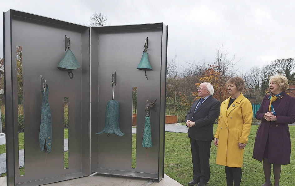 President unveils ‘The Book of Climate Bells’ sculpture in Esker ETNS