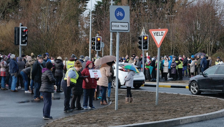 250 angry residents protest over roundabout tailbacks