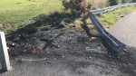 Burnt-out car in Tymon Park  destroys tarmac and cycle path