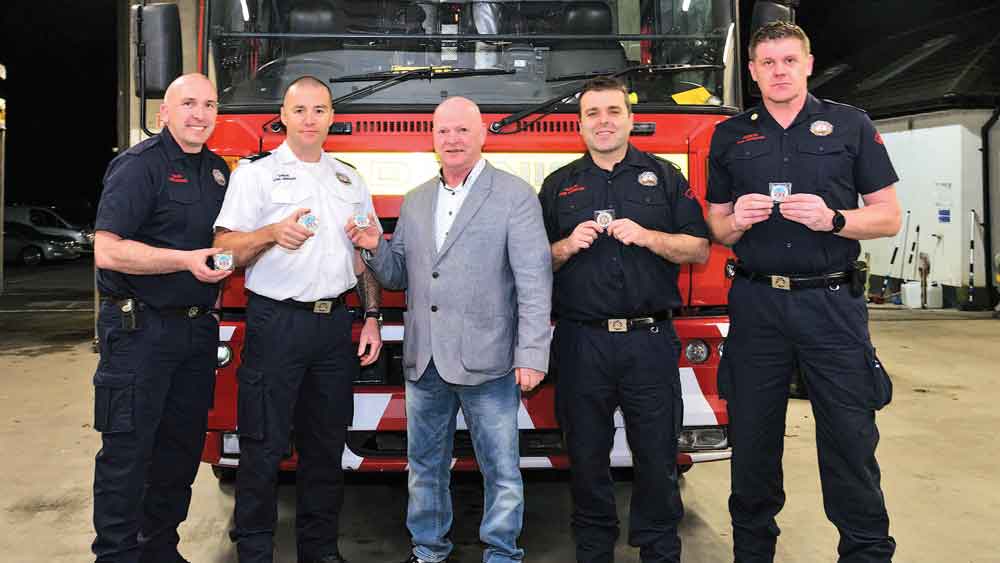 Challenge coin depicting Tallaght Fire Station to benefit Hope