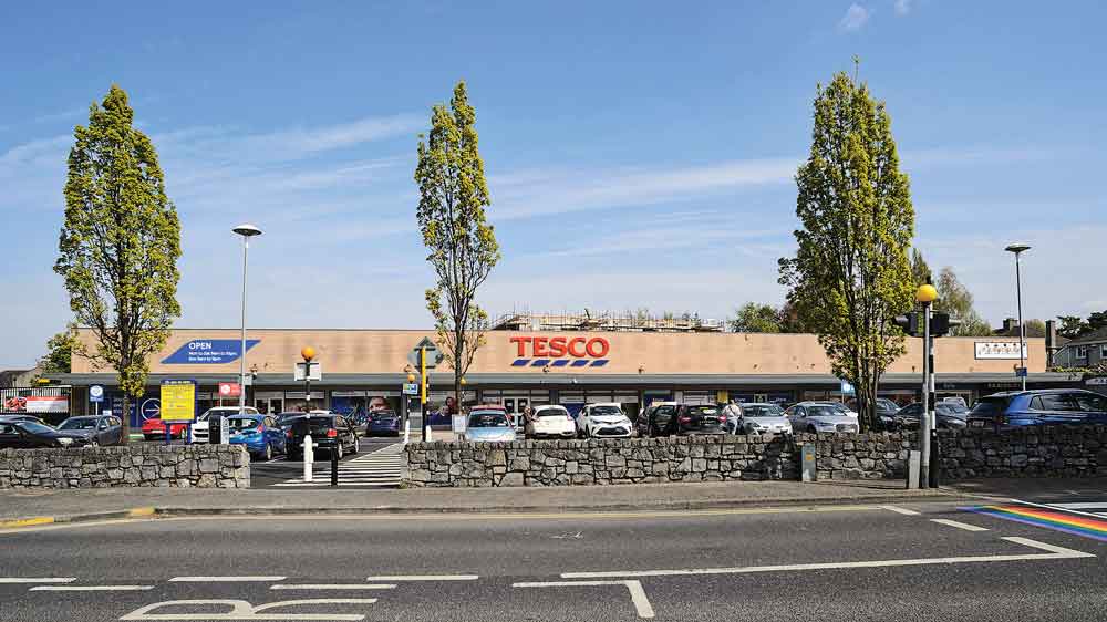 Click and collect spaces and canopy for village supermarket