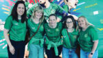 Goalden girls support the girls in green