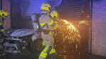 Fire at local business premises after car goes through shutter