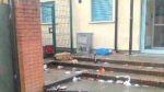 Youths loitering, littering and throwing food along the walls