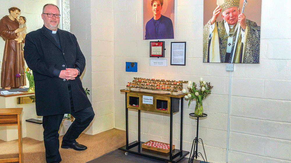Church install shrine dedicated to Italian teenager Carlo Acutis Church install shrine dedicated to Italian teenager Carlo Acutis