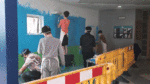 Young people create mural in garda station public office