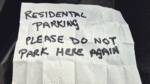 Neighbourhood tension from apartment parking problems