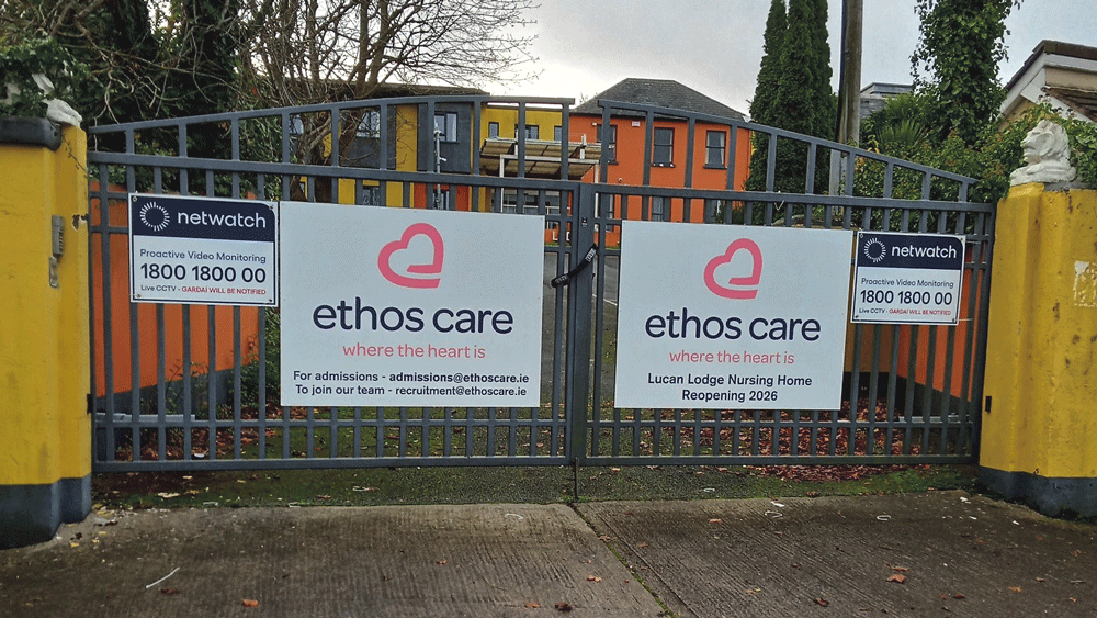 ‘Ethos Care’ signs erected outside former Lucan Lodge nursing home