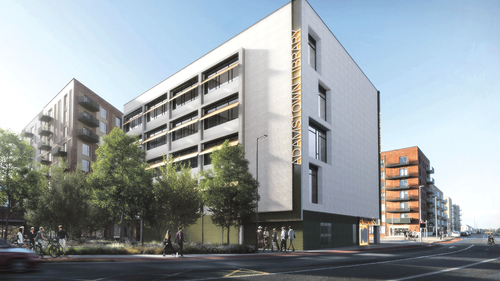 Plans for library and civic building in Adamstown