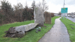 ‘Standing stone’ on bypass shattered by vehicle