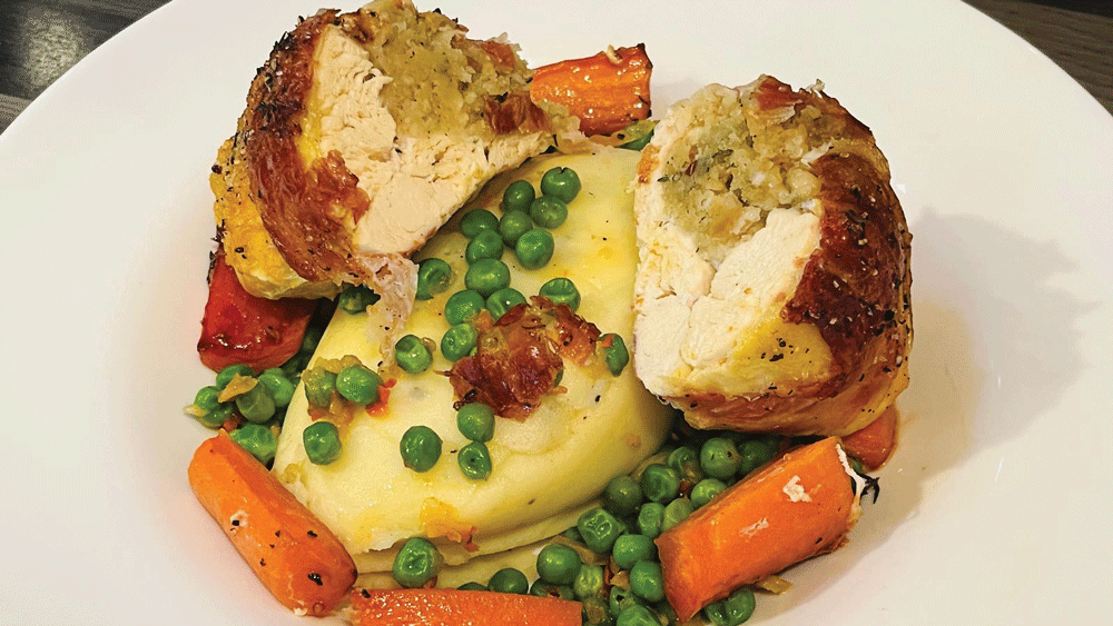 Food with Passion: Stuffed Chicken Parcels Spicy Peas & Honey Glazed Carrot