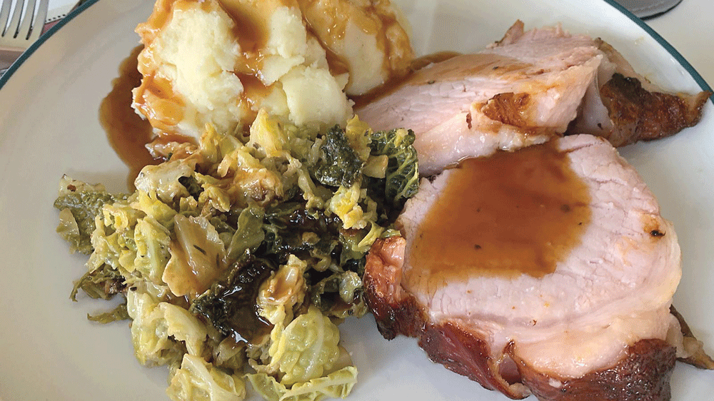 Food with Passion: St. Patrick’s Day Loin of Bacon with Spring Cabbage and Chocolate Guinness Cake