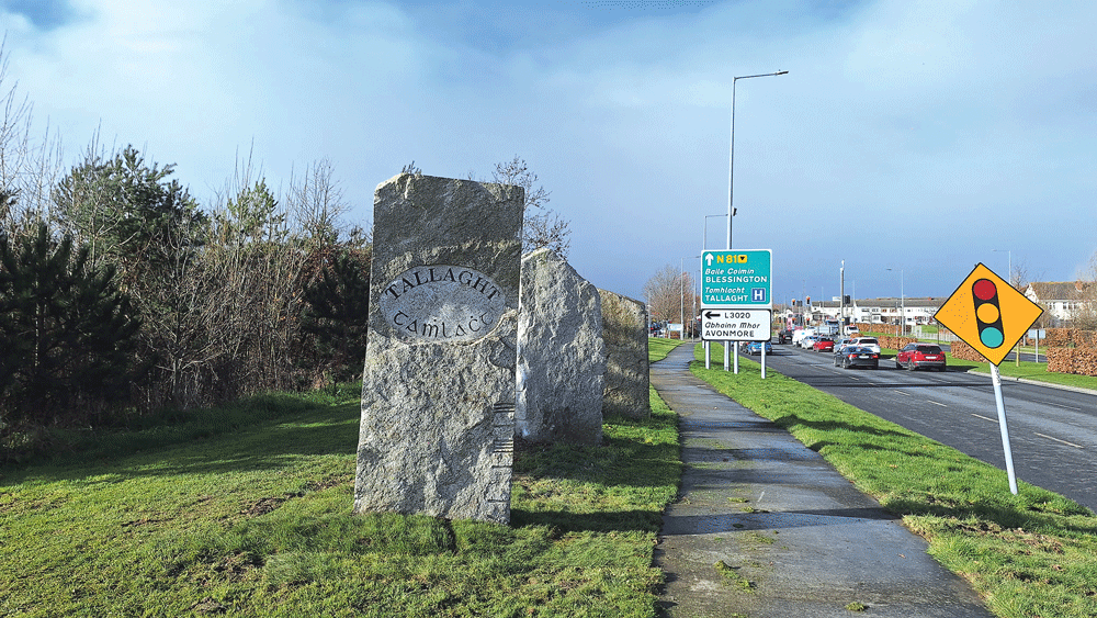 ‘Welcome to Tallaght’  damaged stone is fixed