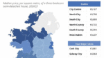 Average price of a three bed semi-detached house is €435k