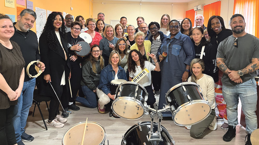 World Vision staff who visited the Kakheti area development programme took part in a music therapy session