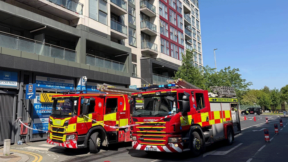 Fire in underground car park at Tallaght Cross Fire in underground car park at Tallaght Cross