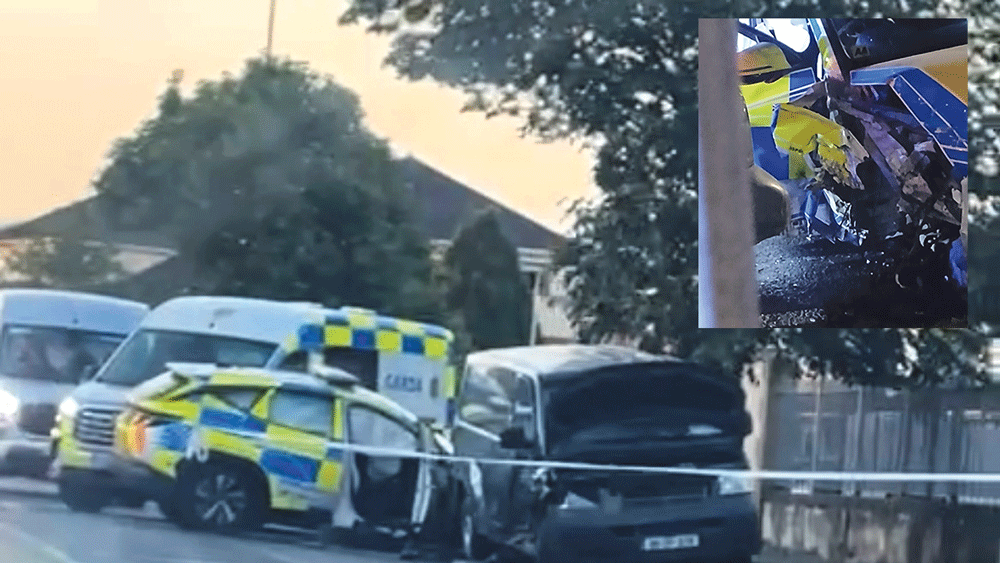 Two gardai hospitalised after car collision Two gardai hospitalised after car collision