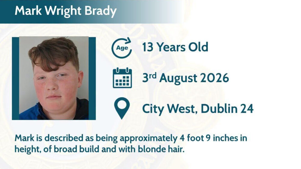Gardaí seek public’s assistance tracing whereabouts of missing 13-year-old Gardaí seek public’s assistance tracing whereabouts of missing 13-year-old