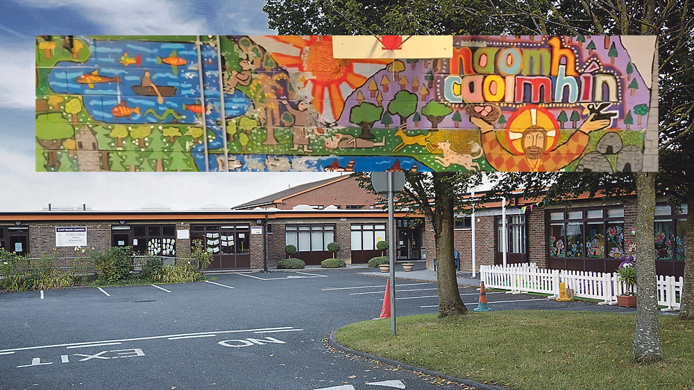Anger as mural painted over in boys school hall