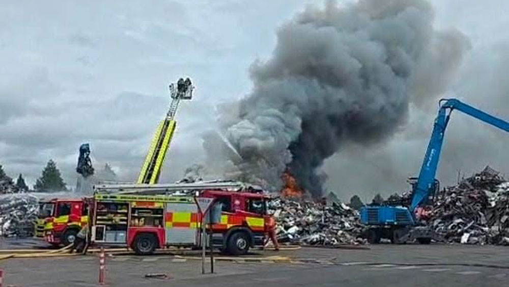 Firefighters battle recycling facility blaze in Clondalkin