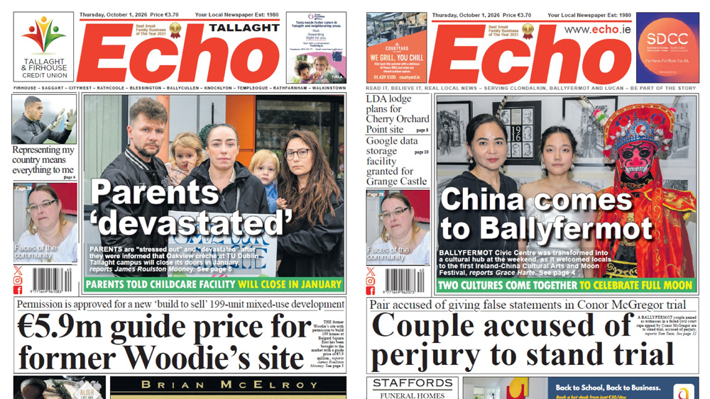 The Echo Newspaper, October 1st, 2026 – Tallaght Edition The Echo Newspaper, October 1st, 2026 – Tallaght Edition